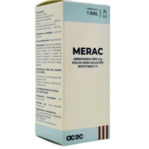 MERAC 1000 mg POLVO PARA SOLUCIÓN INYECTABLE I.V. - Meropenem